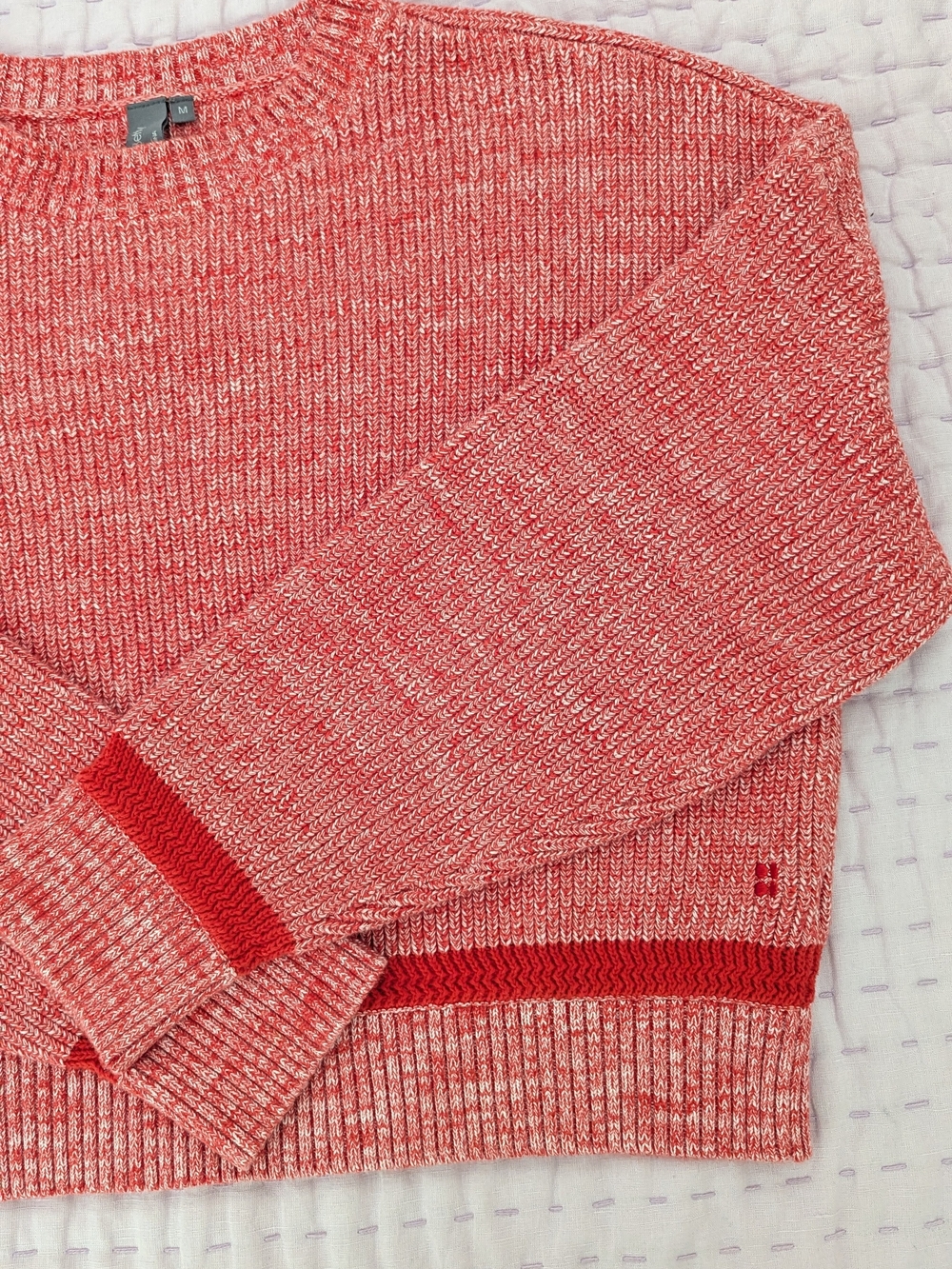 Sweaty Betty Pink- Red Marled Crewneck Sweater
